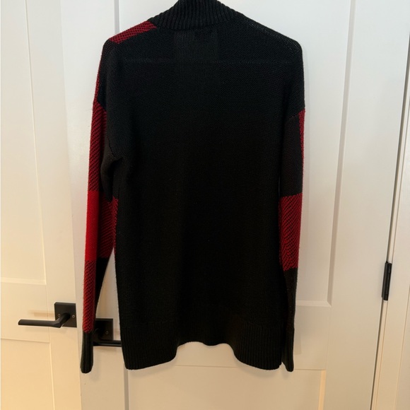 Mossimo Plaid Open Front Cardigan Sweater - Red and Black, Large - Picture 3 of 5